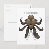 Cartoon van kokoskrabben briefkaart (Voorkant / Achterkant)