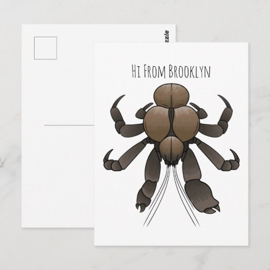 Cartoon van kokoskrabben briefkaart (Voorkant / Achterkant)