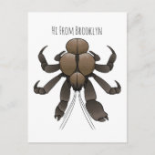 Cartoon van kokoskrabben briefkaart (Voorkant)