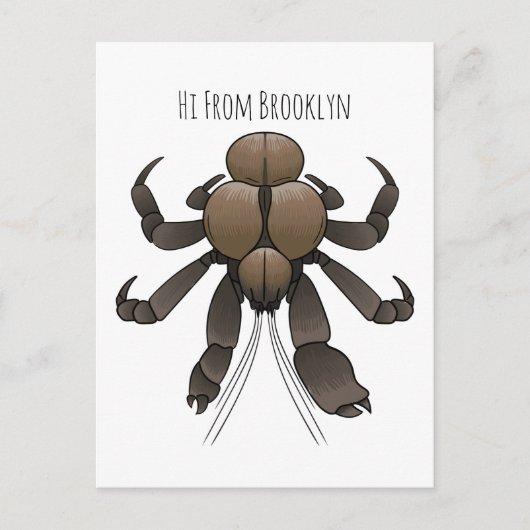 Cartoon van kokoskrabben briefkaart (Voorkant)