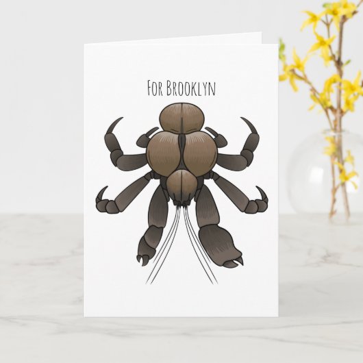 Cartoon van kokoskrabben kaart (Gele Bloem)