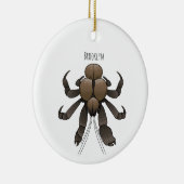 Cartoon van kokoskrabben keramisch ornament (Rechts)