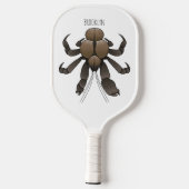 Cartoon van kokoskrabben pickleball paddle (Achterkant)
