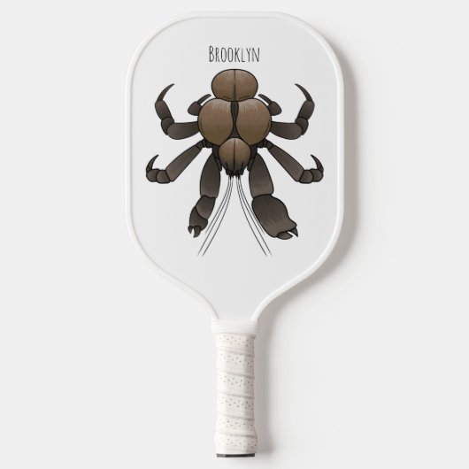 Cartoon van kokoskrabben pickleball paddle (Voorkant)