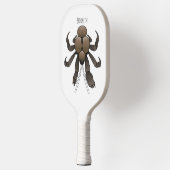 Cartoon van kokoskrabben pickleball paddle (Links)