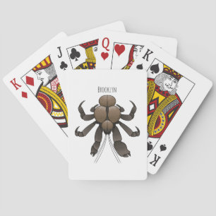 Cartoon van kokoskrabben pokerkaarten
