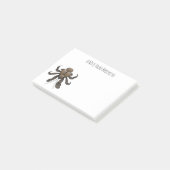 Cartoon van kokoskrabben post-it® notes (Schuin)