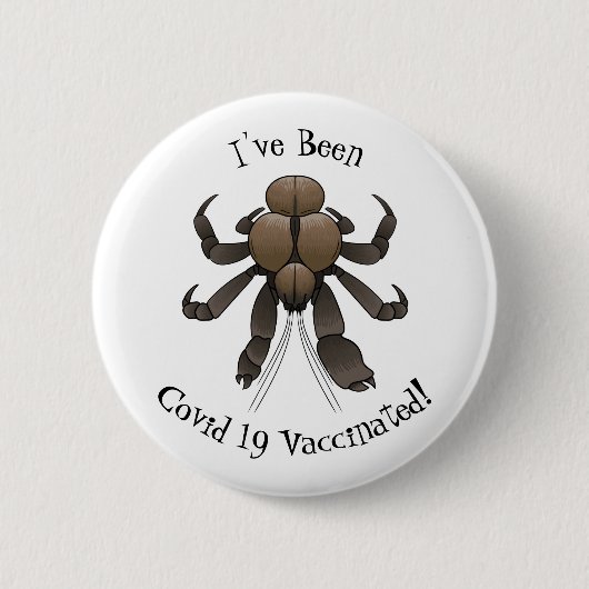 Cartoon van kokoskrabben ronde button 5,7 cm (Voorkant)