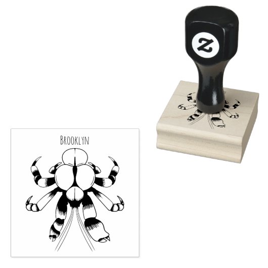 Cartoon van kokoskrabben rubberstempel (Gestempeld)