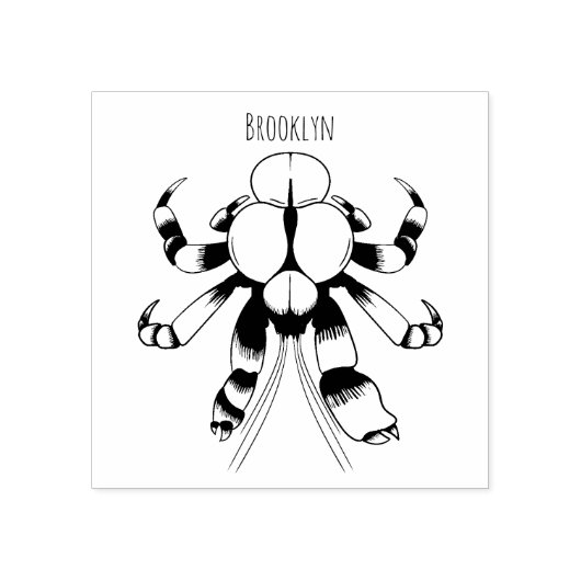 Cartoon van kokoskrabben rubberstempel (Afrduk)