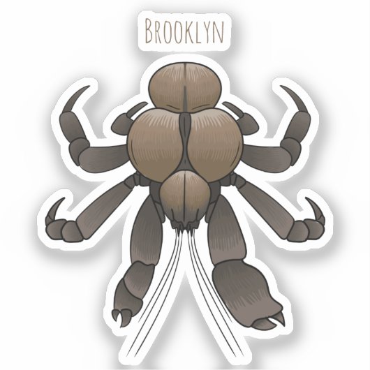 Cartoon van kokoskrabben sticker (Voorkant)
