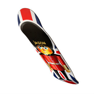 Cartoon van koningin-garde persoonlijk skateboard