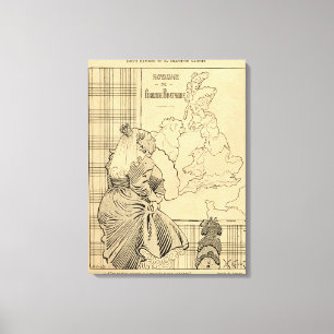 Cartoon van Koningin Victoria van Le Rire Canvas Afdruk
