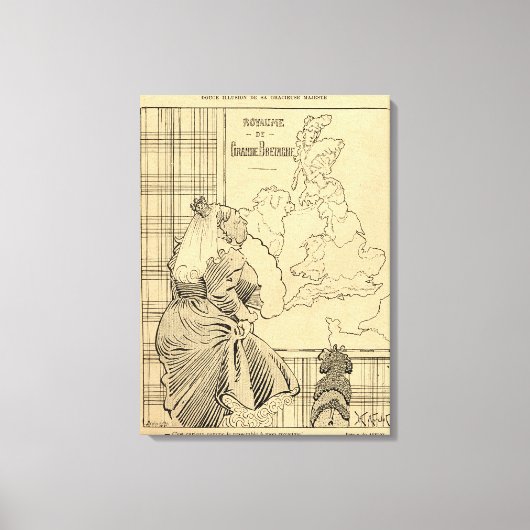 Cartoon van Koningin Victoria van Le Rire Canvas Afdruk (Voorkant)