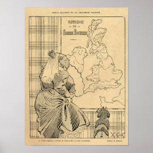 Cartoon van Koningin Victoria van Le Rire Poster