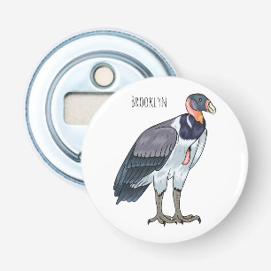 Cartoon van koningsgieren button flesopener