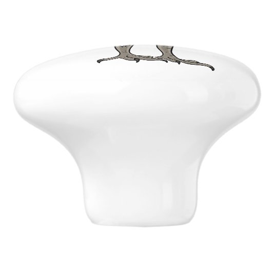 Cartoon van koningsgieren keramische knop (Zijkant)