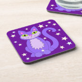 Cartoon van kosmische kattenstaarten, Paars Drankjes Onderzetter (Linkerzijde)