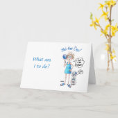 Cartoon van Lady met Bad Hair en Funny Gezegde Hol Kaart (Gele Bloem)