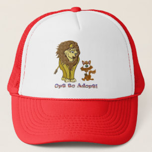 Cartoon van leder en Kat Trucker Pet