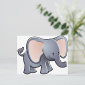 cartoon van liefhebbende olifantenkinderen briefkaart (Staand voorkant)