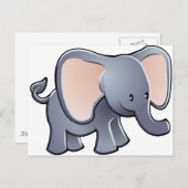 cartoon van liefhebbende olifantenkinderen briefkaart (Voorkant / Achterkant)