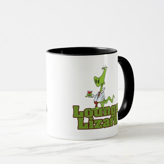 cartoon van lounge lizard mok (Voorkant rechts)