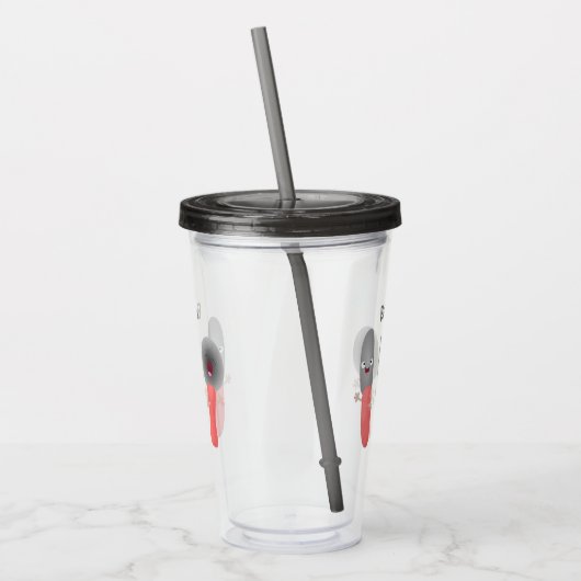 Cartoon van messenmakerswerk en van lepel acryl drinkbeker (Links)