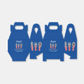 Cartoon van messenmakerswerk en van lepel bedankdoosjes (Uitgevouwen)