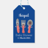 Cartoon van messenmakerswerk en van lepel cadeaulabel (Voorkant)