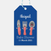 Cartoon van messenmakerswerk en van lepel cadeaulabel (Achterkant)