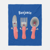 Cartoon van messenmakerswerk en van lepel fleece deken (Voorkant)