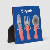 Cartoon van messenmakerswerk en van lepel fotoplaat (Voorkant)