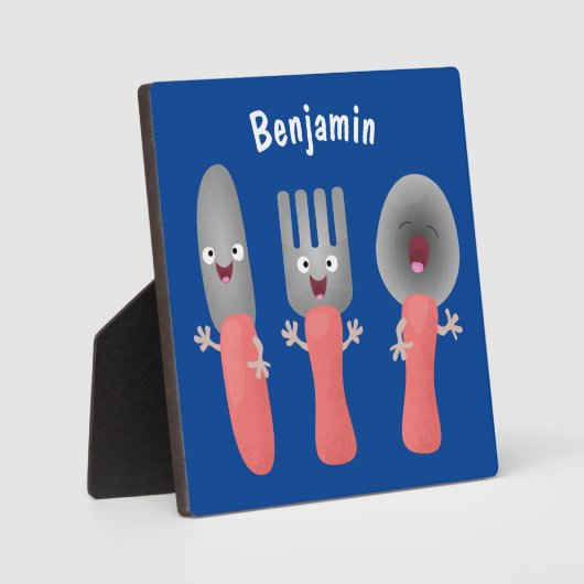 Cartoon van messenmakerswerk en van lepel fotoplaat (Voorkant)