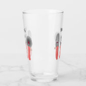 Cartoon van messenmakerswerk en van lepel glas (Links)