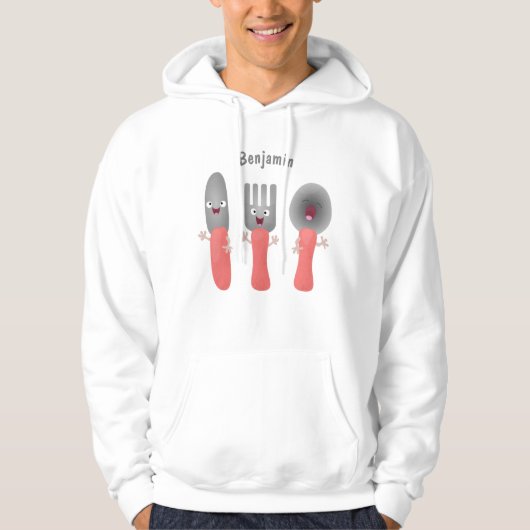 Cartoon van messenmakerswerk en van lepel hoodie (Voorkant)
