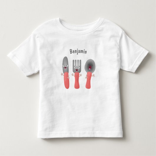 Cartoon van messenmakerswerk en van lepel kinder shirts (Voorkant)