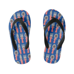 Cartoon van messenmakerswerk en van lepel kinder teenslippers