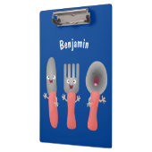 Cartoon van messenmakerswerk en van lepel klembord (Links)