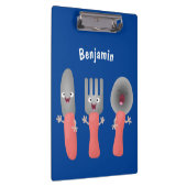 Cartoon van messenmakerswerk en van lepel klembord (Rechts)