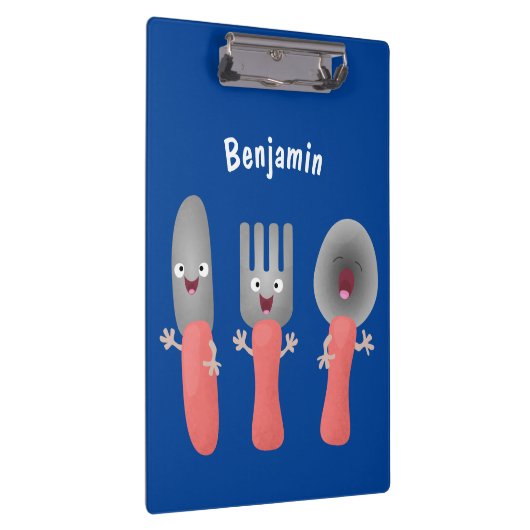 Cartoon van messenmakerswerk en van lepel klembord (Rechts)