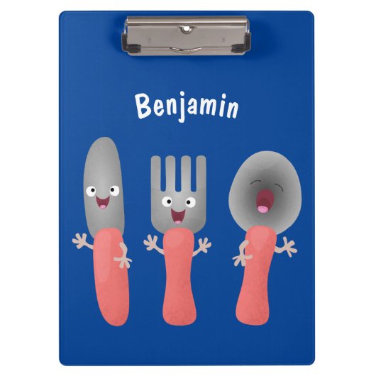 Cartoon van messenmakerswerk en van lepel klembord (Voorkant)