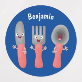 Cartoon van messenmakerswerk en van lepel labels (Design 1)
