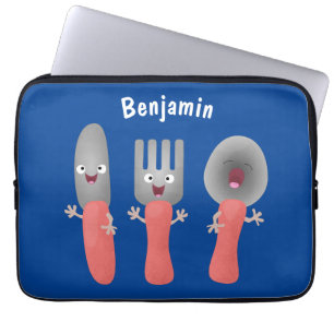 Cartoon van messenmakerswerk en van lepel laptop sleeve