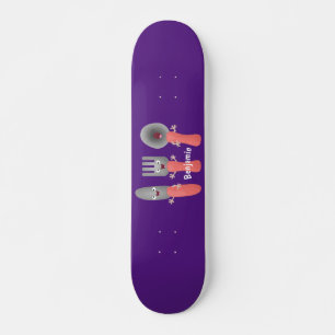 Cartoon van messenmakerswerk en van lepel persoonlijk skateboard