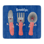 Cartoon van messenmakerswerk en van lepel snijplank (Voorkant)