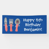 Cartoon van messenmakerswerk en van lepel spandoek (Horizontaal)