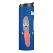 Cartoon van messenmakerswerk en van lepel thermosbeker (Gedraaid links)