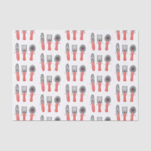 Cartoon van messenmakerswerk en van lepel tissuepapier