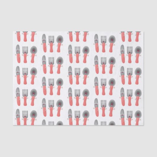 Cartoon van messenmakerswerk en van lepel tissuepapier (Voorkant)